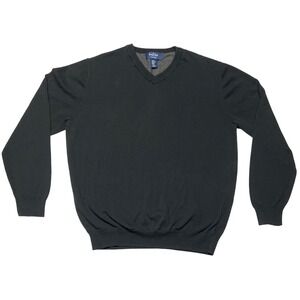 The Savile Row Company London Sweater Men's XXL Black 100%‎ Cotton V-Neck EUC